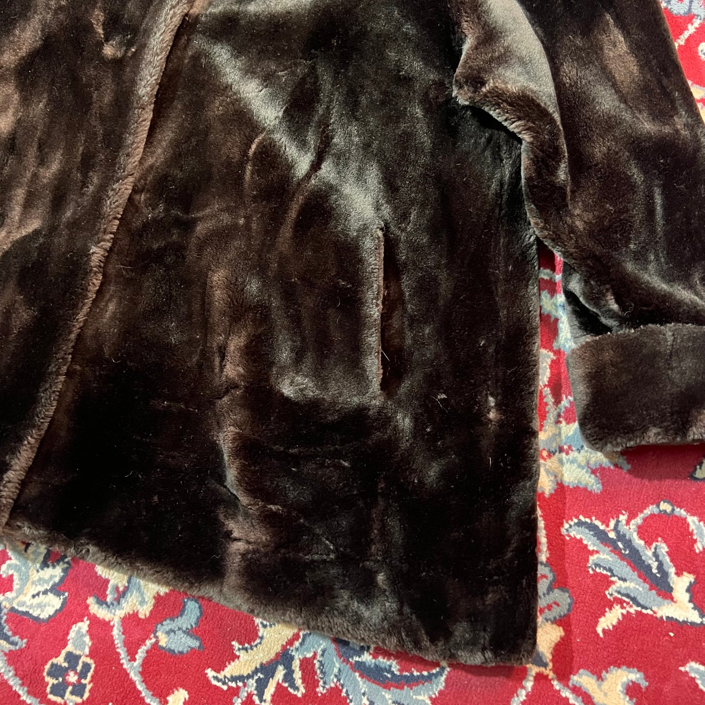 Pelliccia lunga marrone 44 M/L