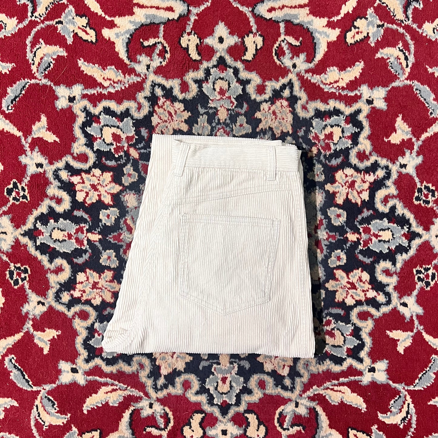 Pantaloni costine panna 44