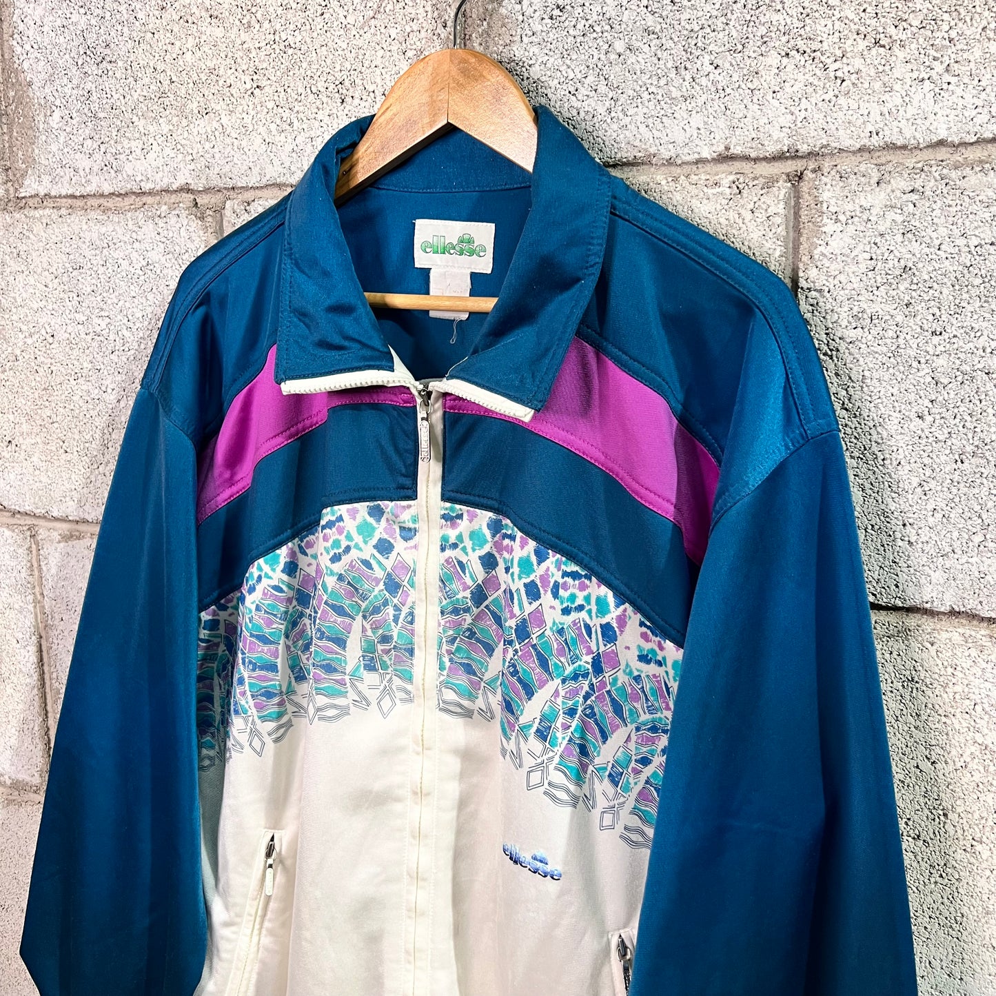 Ellesse vintage turchese zip XL