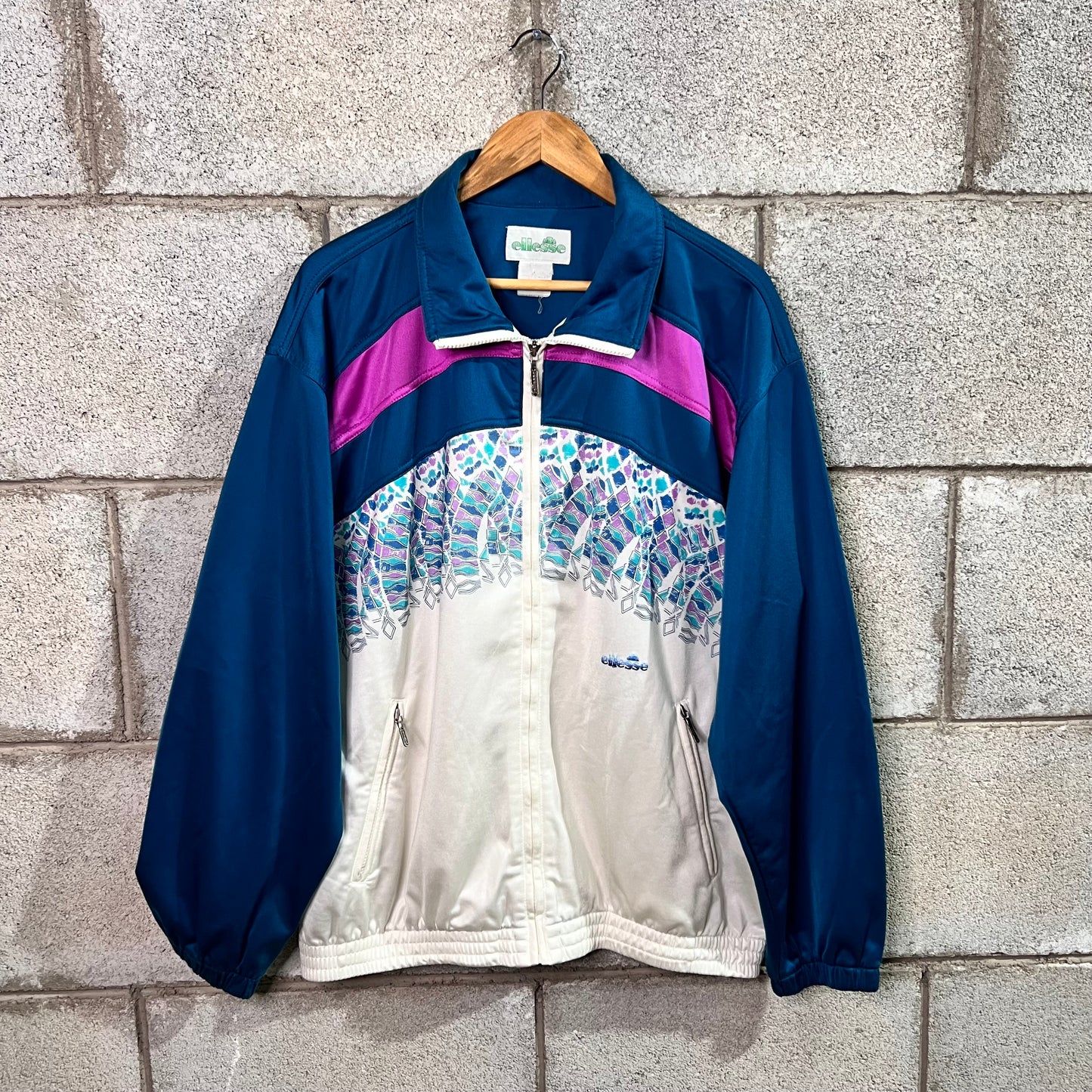Ellesse vintage turchese zip XL