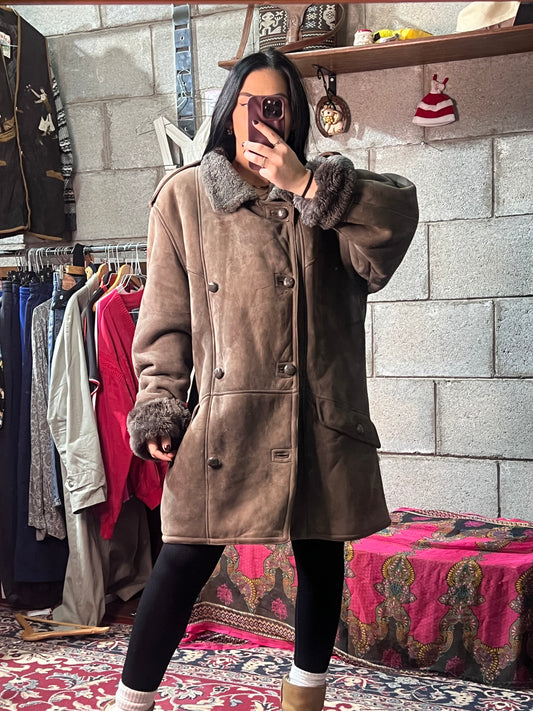 Shearling marrone scuro 52 L/XL