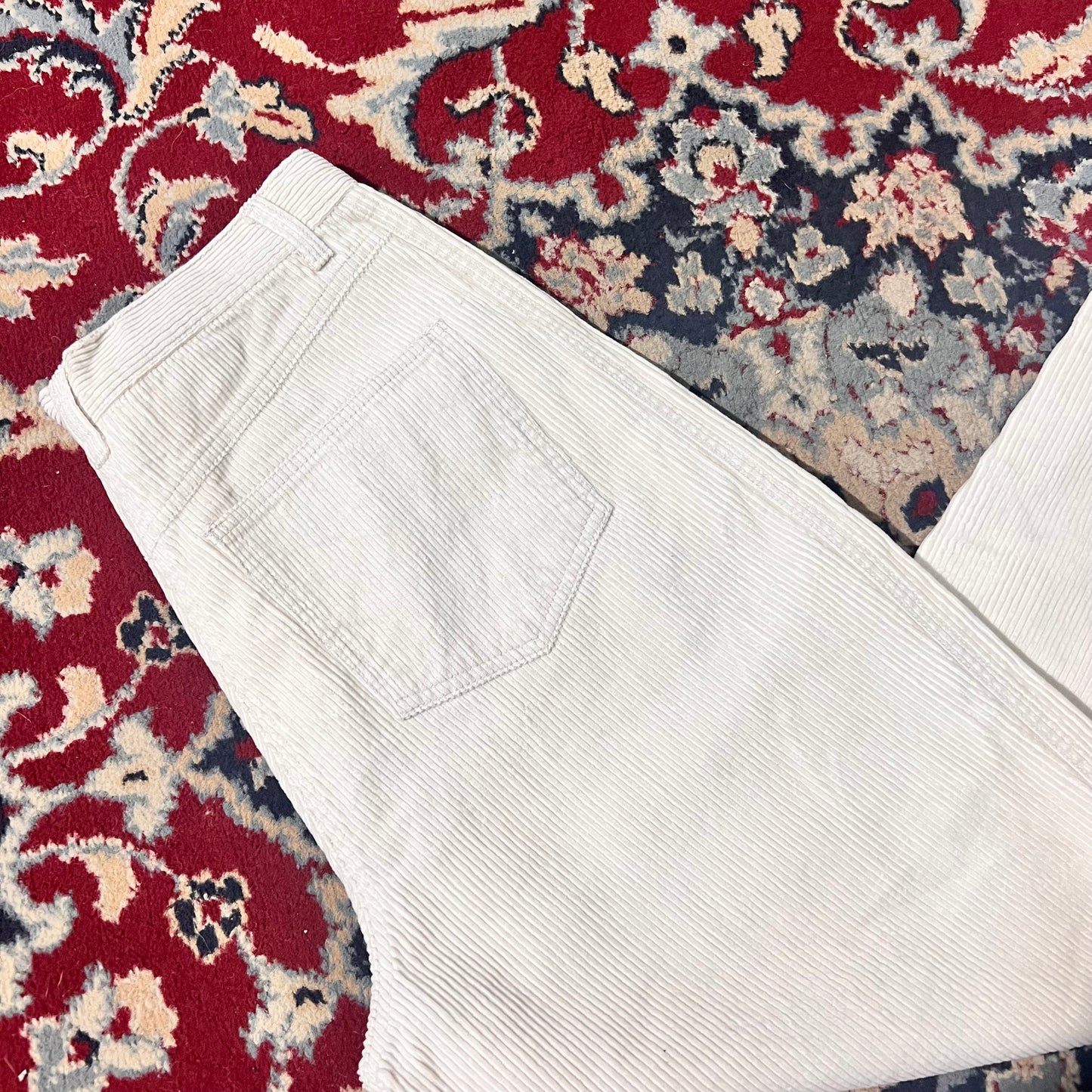 Pantaloni costine panna 44