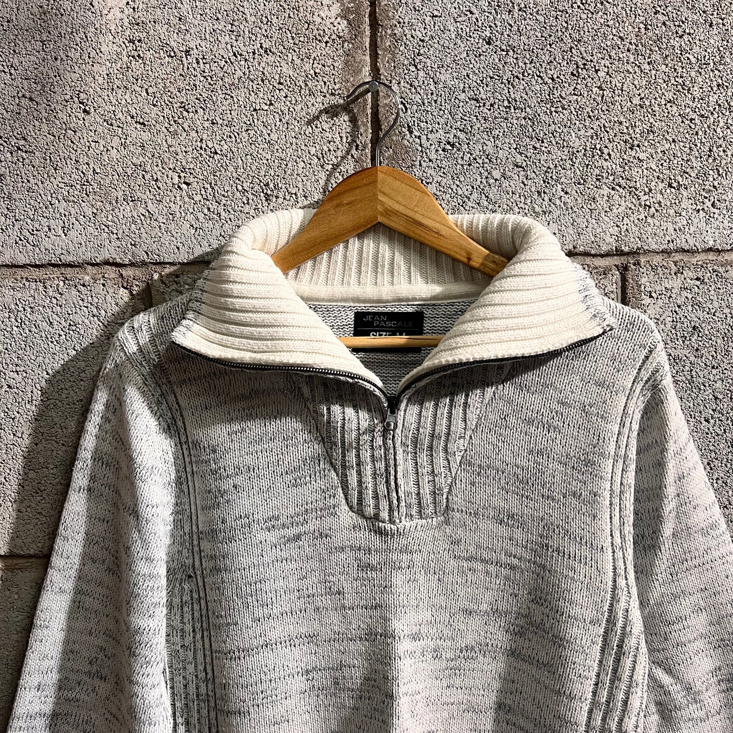 Pullover mezzo zip ghiaccio M