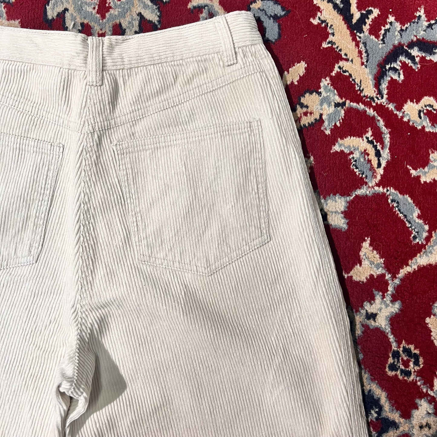 Pantaloni costine panna 44