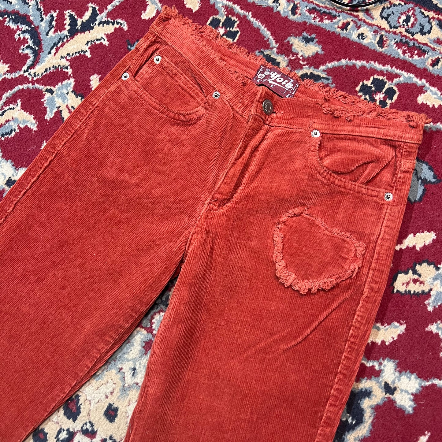 Pantaloni zampa a coste 44