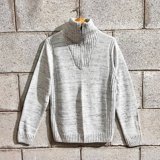 Pullover mezzo zip ghiaccio M