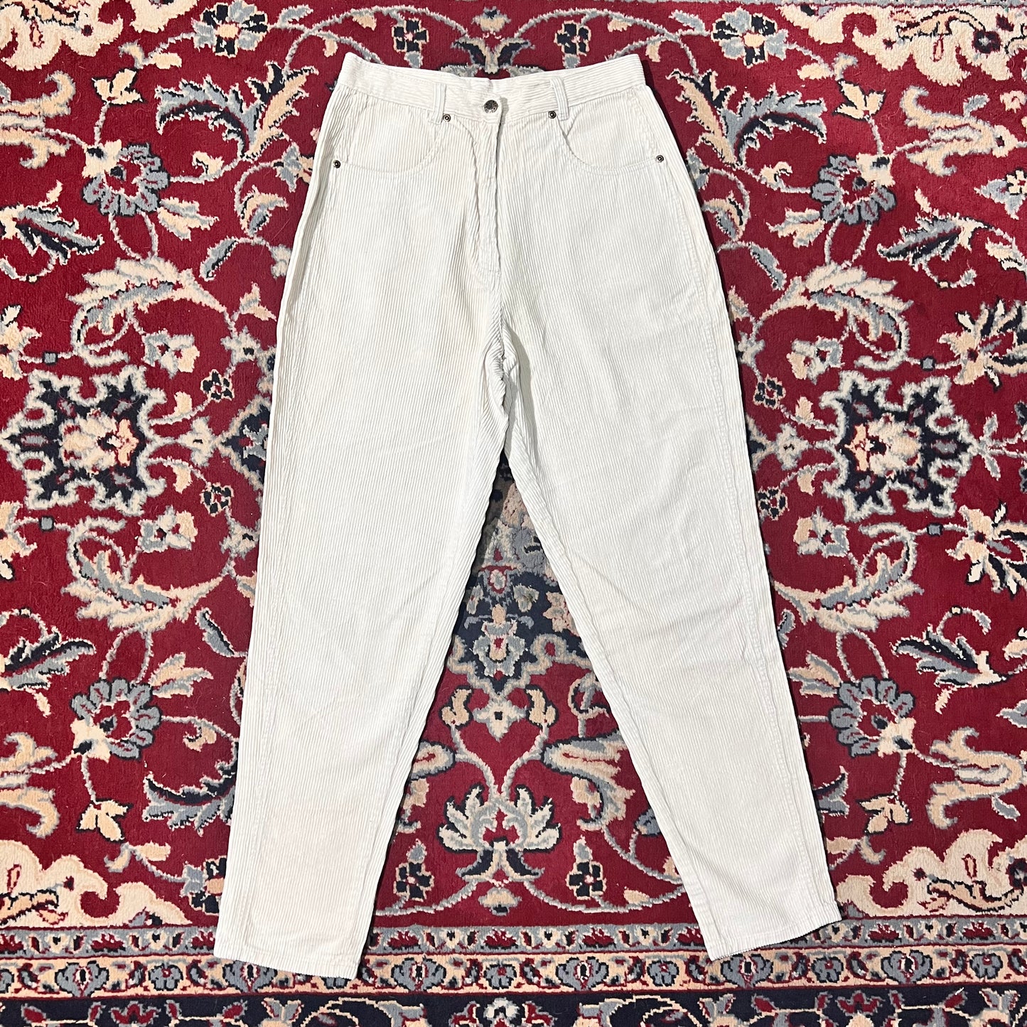 Pantaloni costine panna 44