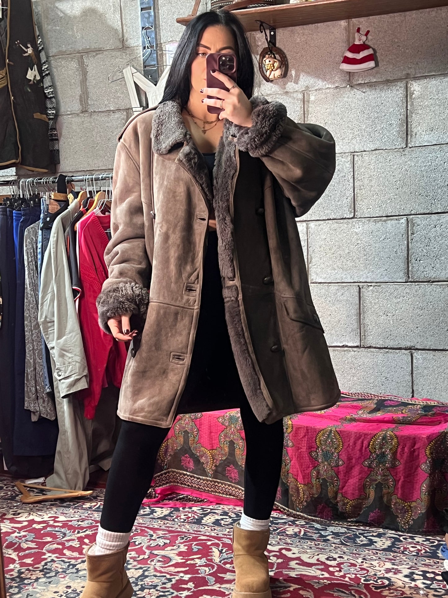 Shearling marrone scuro 52 L/XL