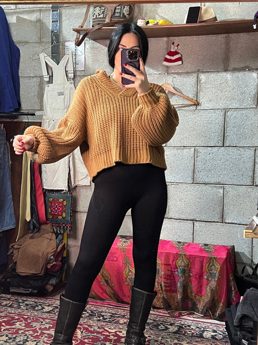 Maglione oversize taglia unica senape