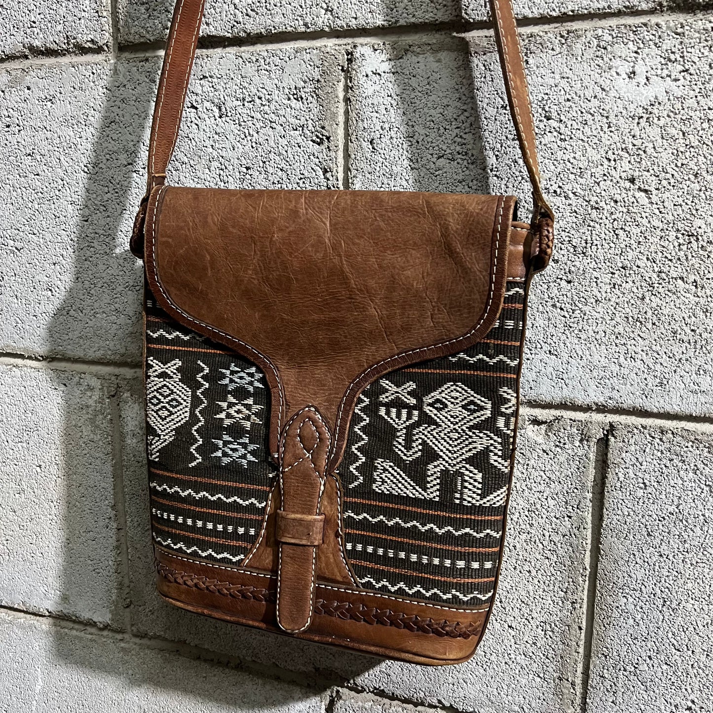 Tracolla cuoio azteca