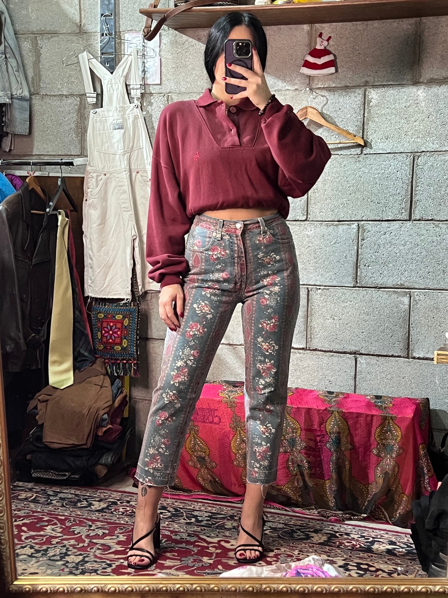 Jeans vintage floreali 40