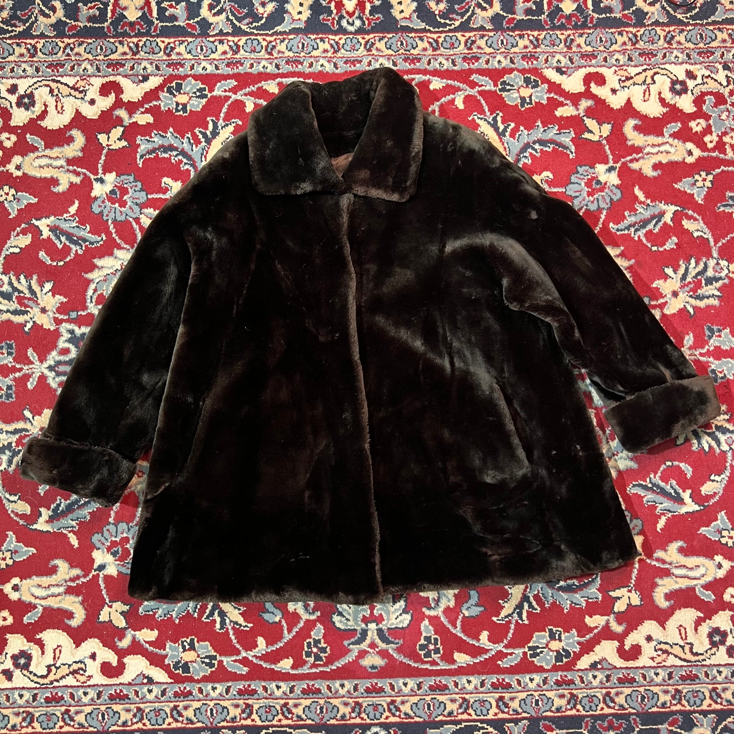 Pelliccia lunga marrone 44 M/L