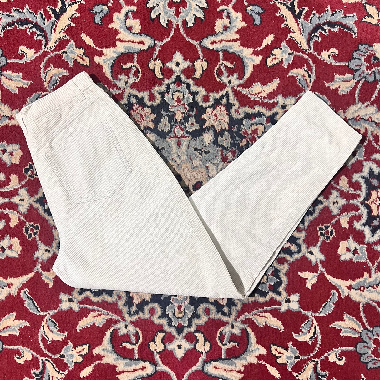 Pantaloni costine panna 44